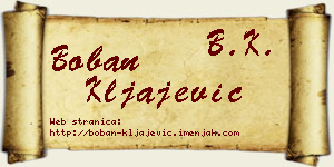 Boban Kljajević vizit kartica